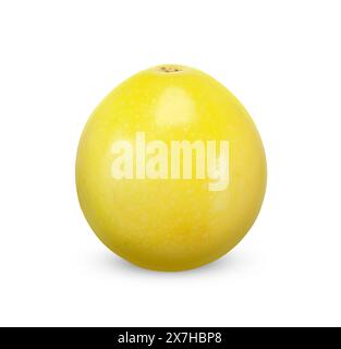 Gelbe Passionsfrucht isoliert auf weißem Hintergrund. Passionsfrucht-Clippig-Pfad Stockfoto