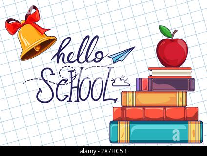 Back to School handgeschriebene Schriftzüge. Schulsaison Market Sale Poster Konzept. Stock Vektor