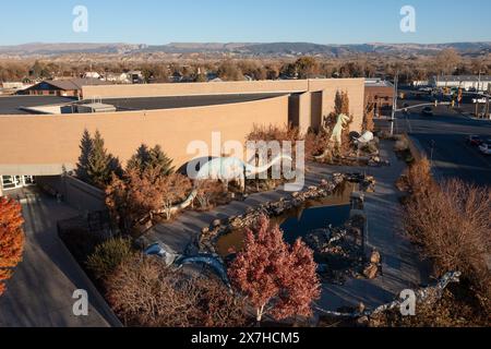 Aus der Vogelperspektive des Dinosaur Garden im Utah Field House of Natural History Museum. Vernal, Utah. Stockfoto