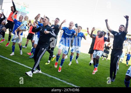 Kopenhagen, Dänemark. Mai 2024. Lyngby's Spieler nach dem Superliga-Spiel zwischen Lyngby Football Club und Viborg FF im Lyngby Stadium am Montag, den 20. Mai 2024. (Foto: Liselotte Sabroe/Ritzau Scanpix) Credit: Ritzau/Alamy Live News Stockfoto