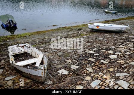 Flussmündung oder ria in Esteiro, Muros, A Coruña, Spanien Stockfoto