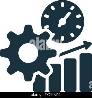 Symbol "Leistungsmanagement". Einfarbiges Symbol für einfachen virtuellen Assistenten für Vorlagen, Webdesign und Infografiken Stock Vektor
