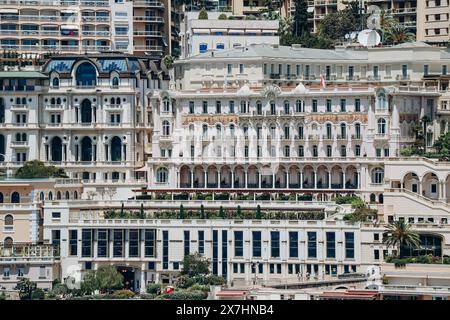 Monaco, Monaco - 25. Juni 2023: Schöne Fassaden des Fürstentums Monaco Stockfoto