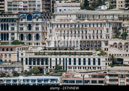 Monaco, Monaco - 25. Juni 2023: Schöne Fassaden des Fürstentums Monaco Stockfoto