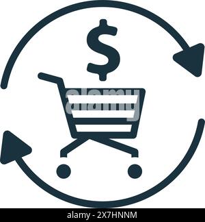 Symbol „Vertriebsautomatisierung“. Einfarbiges Symbol für einfachen virtuellen Assistenten für Vorlagen, Webdesign und Infografiken Stock Vektor