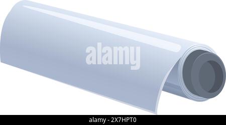 Vektorillustration einer einfachen weißen Papierrolle, isoliert auf weißem Hintergrund Stock Vektor
