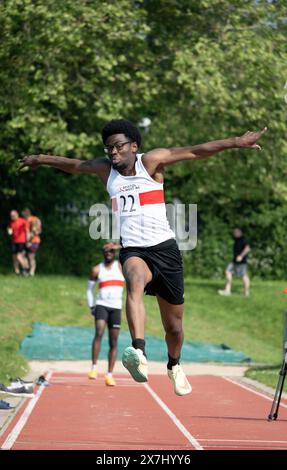 Club Athletics, Triple Jump für Herren, Leamington Spa, Großbritannien Stockfoto