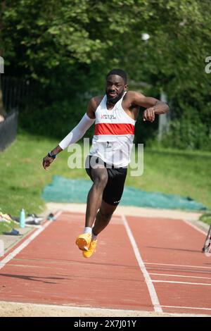 Club Athletics, Triple Jump für Herren, Leamington Spa, Großbritannien Stockfoto