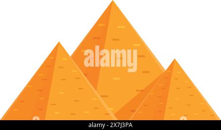 Flache Design-Vektorgrafik von stilisierten orangefarbenen Pyramiden auf einem isolierten Hintergrund Stock Vektor