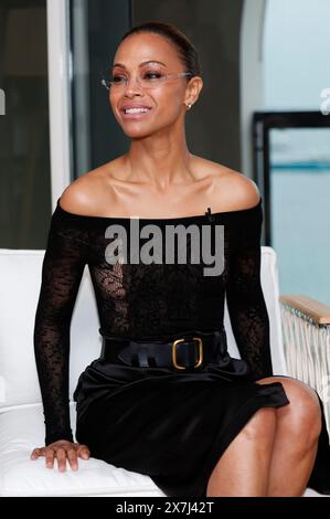 Zoe Saldana beim Kering „Women in Motion“ Talk auf dem Festival de Cannes 2024 / 77. Internationale Filmfestspiele von Cannes im Majestic Hotel. Cannes, 20.05.2024 Stockfoto