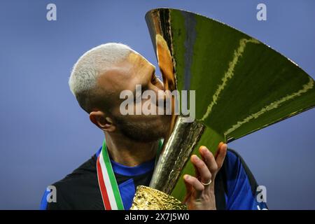 Mailand, Italien, 19. Mai 2024. Federico Dimarco bei der Verleihung des italienischen Titels, den Internazionale für die Saison 2023/2024 in San gewann Stockfoto