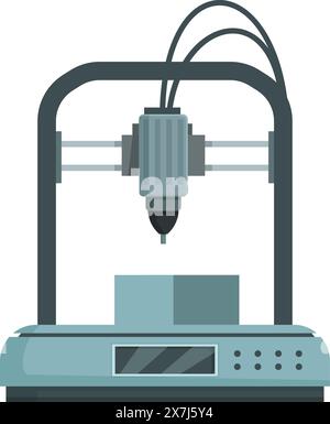 Digitale Abbildung eines 3D-Druckers, der gerade ein Objekt erstellt Stock Vektor