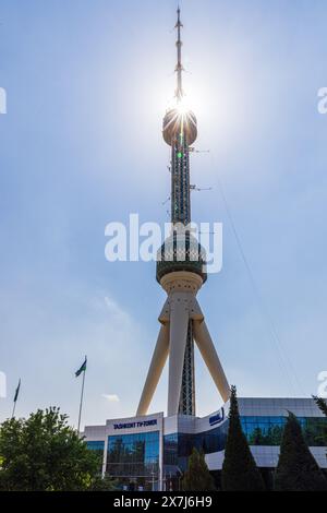 Taschkent Fernsehturm bei Sonnenuntergang, Usbekistan Stockfoto