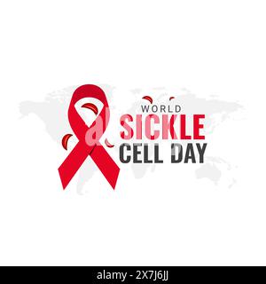 Weltsichelzellentag. Hintergrund, Banner, Karte, Poster, Vorlage. die Vektorgrafik des World Sickle Cell Awareness Day ist gut zum Feiern Stock Vektor