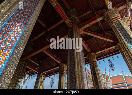 Ein Bild der Phra Ubosot, oder Kapelle, im Großen Palast. Stockfoto