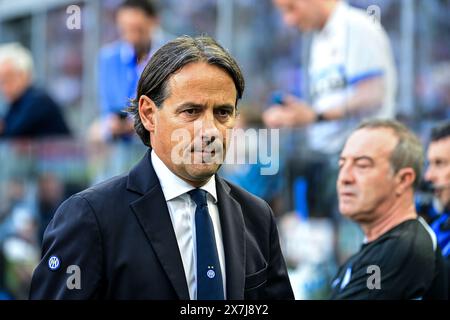 Mailand, Italien. Mai 2024. Inter Mailand’s italienischer Trainer Simone Inzaghi während des italienischen Fußballspiels der Serie A Inter Mailand gegen Lazio im San Siro Stadion Credit: Piero Cruciatti/Alamy Live News Stockfoto