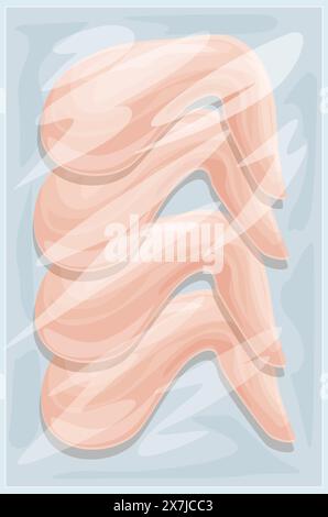 Elegante und minimalistische abstrakte pinkfarbene Swirl-Malerei mit sanften, wirbelnden Kurven und ruhigem Aquarelleffekt für moderne Innenwände und zeitgenössisches künstlerisches Design Stock Vektor