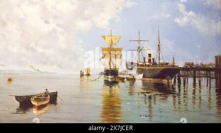 Juan Martín Abades 1862-1920, Öl, Marina 1890. Museum der Schönen Künste von Asturien. Oviedo, Spanien Stockfoto