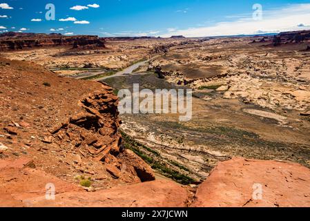 Zusammenfluss von Dirty Devil und Colorado River im Süden Utahs. Stockfoto