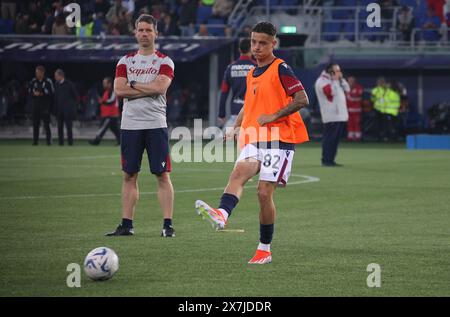 Bologna, Italien. Mai 2024. Die Spieler von Bologna wärmen sich vor dem Spiel während des Fußballspiels der Serie A zwischen Bologna f.c. und Juventus f.c. im Dall'Ara Stadium in Bologna, Norditalien, auf – Montag, 20. Mai 2024. Sport - Fußball - (Foto Michele Nucci Credit: LaPresse/Alamy Live News Stockfoto