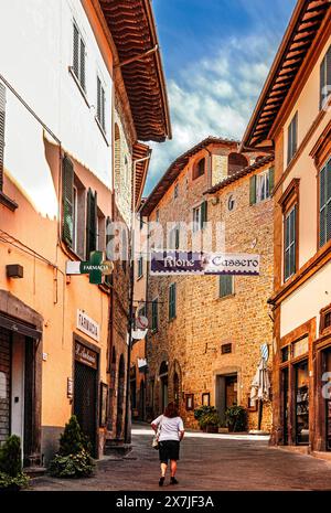 Italien Toskana Provinz Arezzo Castiglion Fiorentino - Gasse des Rione Cassero Stockfoto