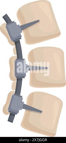 Bunte Zeichentrickdarstellung eines Sicherheitsgurts, einer lebensrettenden Sicherheitsfunktion in einem Auto, isoliert auf weißem Hintergrund Stock Vektor