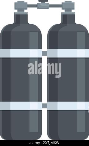 Flache Design-Vektor-Illustration von zwei verbundenen Tauchbecken, isoliert auf weiß Stock Vektor