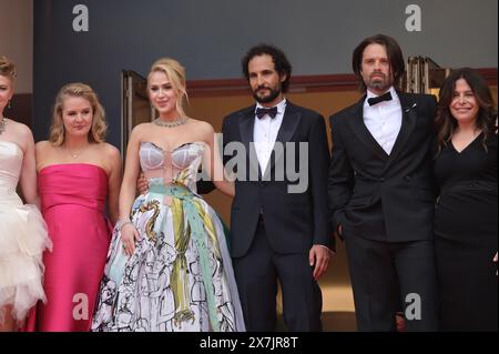 Cannes, Frankreich. Mai 2024. CANNES, FRANKREICH. 20. Mai 2024: Ruth Treacy, Maria Bakalova, Ali Abbasi, Sebastian Stan und Amy Bär bei der Auszubildenden-Premiere beim 77. Festival de Cannes. Bildnachweis: Paul Smith/Alamy Live News Stockfoto