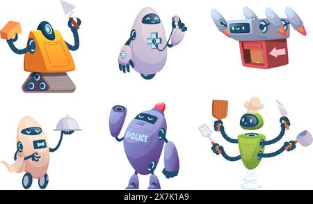 Roboterassistent. Automatischer Computer in chirurgischen Systemen orthopädische bionische Technologien exakte Vektorroboter helfen Menschen Stock Vektor