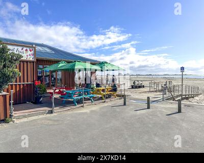 Beach Bar Restaurant, Esplanade, Sumner, Christchurch (Ōtautahi), Canterbury, Neuseeland Stockfoto