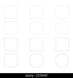 Vektorrechteckige Kontur Set Element Design Stock Vektor