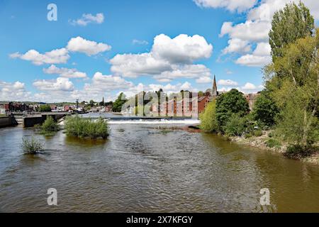 Trews Weir oin River exe, Exeter, Devon, England Stockfoto