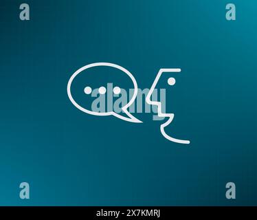 Das Gesicht einer sprechenden Person, ein Vektorsymbol. Stock Vektor