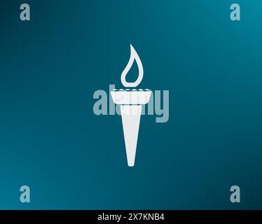 Taschenlampe mit Feuervektorsymbol. Stock Vektor