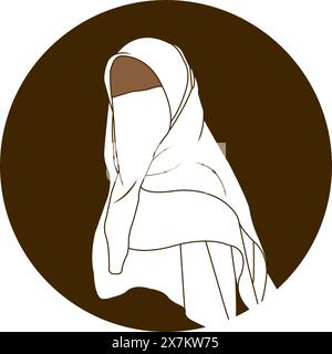 Muslima hijab Logo template Vector Illustration Design Stock Vektor