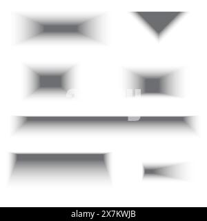 Geometrische Verlaufsformen. Schwarz-weiß-Design. Abstraktes Vektormuster. Optische Täuschung. Stock Vektor