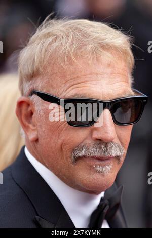 Cannes, Frankreich, 14. Mai 2024: Kevin Costner bei der Premiere von Horizon: An American Saga auf dem roten Teppich des Palais des Festivals während der 77 Stockfoto