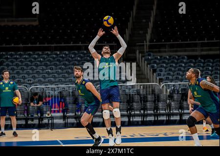 Rio De Janeiro, Brasilien. Mai 2024. Bruninho während des brasilianischen Trainings für den Völkerbund, das am Montag in Maracanãzinho stattfand (20). Foto: Pedro Teixeira/FotoArena/Alamy Live News Stockfoto