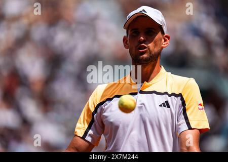 Dominic THIEM (AUT) während des Roland-Garros 2024, ATP und WTA Grand Slam Tennis Turniers am 20. Mai 2024 im Roland-Garros Stadion in Paris Stockfoto