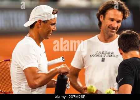 Rafael NADAL (ESP) und Carlos MOYA (ESP) beim Roland-Garros 2024, ATP und WTA Grand Slam Tennis Turnier am 20. Mai 2024 im Roland-Garros Stadion in Paris Stockfoto