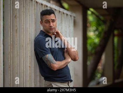 Mumbai, Indien. Mai 2024. MUMBAI, INDIEN – 14. MAI: Der Bollywood-Schauspieler Imran Khan posiert während eines exklusiven Interviews mit der Hindustan Times/SIPA USA in Bandra, am 14. Mai 2024 in Mumbai, Indien. (Foto: Satish Bate/Hindustan Times/SIPA USA) Credit: SIPA USA/Alamy Live News Stockfoto