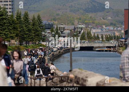 OTARU, JAPAN - 1. MAI 2024: Blick auf den Otaru-Kanal in Otaru City, Hokkaido Japan Stockfoto