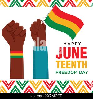 Flaches Design Happy Juneteenth Freedom Day Illustration Stock Vektor