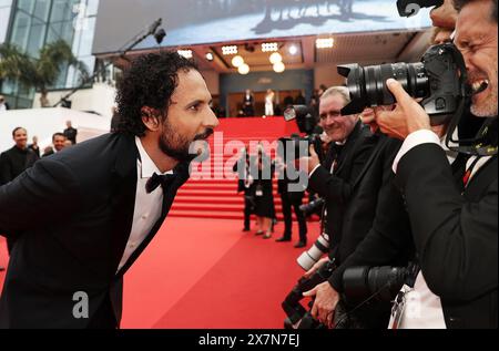Cannes, Frankreich. Mai 2024. Der iranische Regisseur Ali Abbasi kommt am 20. Mai 2024 zur Vorführung des Films „The Apprentice“ bei der 77. Ausgabe der Filmfestspiele in Cannes, Südfrankreich. Quelle: Gao Jing/Xinhua/Alamy Live News Stockfoto