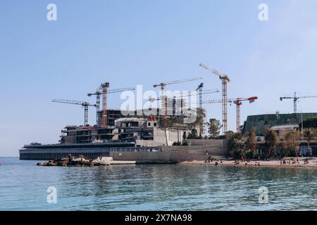Monaco, Monaco - 14. Mai 2023: Bau des neuen Öko-Viertels Portier, genannt „Anse du Portier“ in Monaco Stockfoto