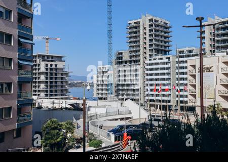 Monaco, Monaco - 14. Mai 2023: Bau des neuen Öko-Viertels Portier, genannt „Anse du Portier“ in Monaco Stockfoto