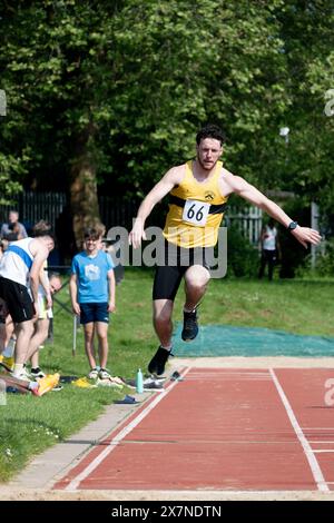 Club Athletics, Triple Jump für Herren, Leamington Spa, Großbritannien Stockfoto