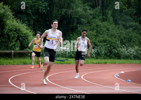 Club Athletics, Herren 200m Rennen, Leamington Spa, Großbritannien Stockfoto