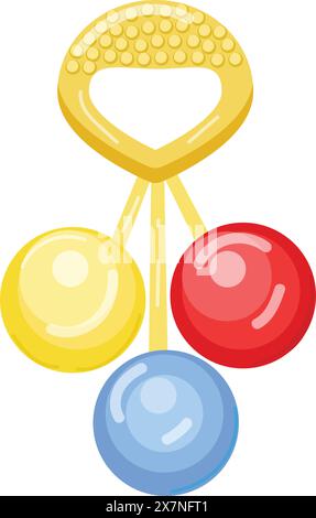 Vektor-Illustration einer newton-Wiege mit bunten, glänzenden Kugeln Stock Vektor