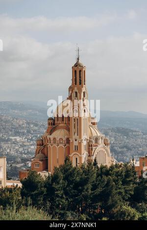 St. Paul Kloster, melkitisch-griechisch-katholische Basilika in der Nähe von Harissa, Libanon Stockfoto